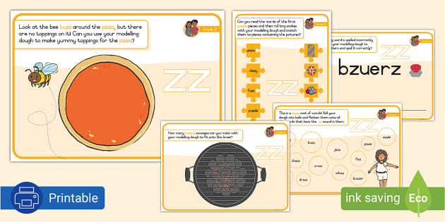 Grade 2 Phonics Zz Modelling Dough Playmats Teacher Made