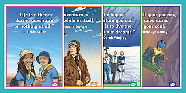 Adventure Quotes Poster Pack Hecho Por Educadores Twinkl