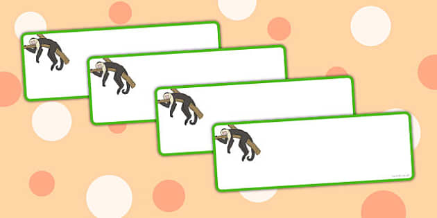 Monkey Themed Drawer Labels Teacher Made Twinkl