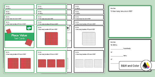 Place Value Task Cards For 1st 2nd Grade Teacher Made