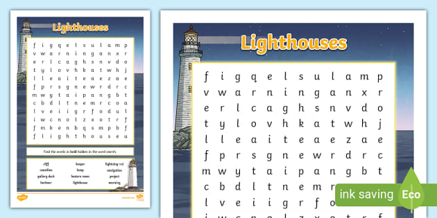 NEW Lighthouse Word Search L Insegnante Ha Fatto