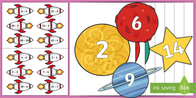 Space Themed Subtraction Within 20 Activity Teacher Made