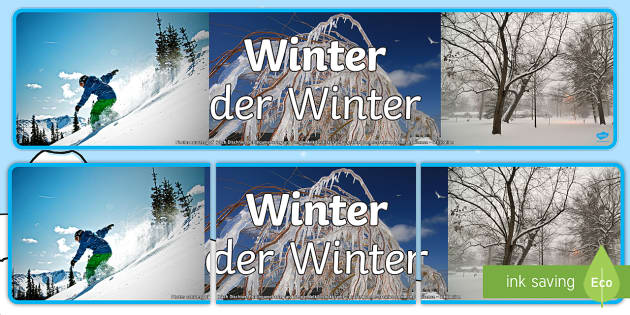 Four Seasons Photo Display Banner Winter English German