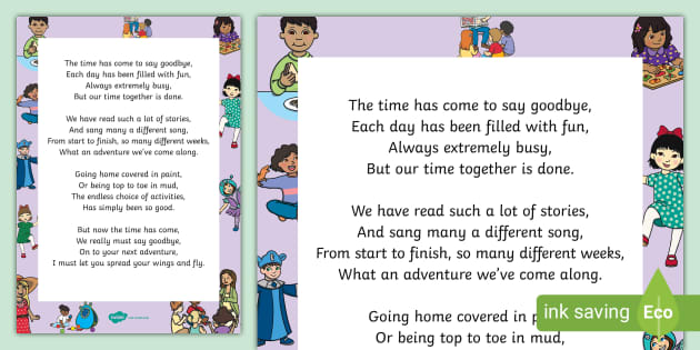 Leaving Nursery Poem Teacher Made