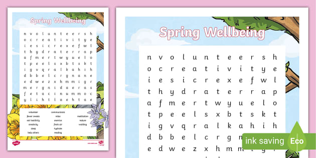 Spring Self Care Word Search KS Resources Twinkl Life