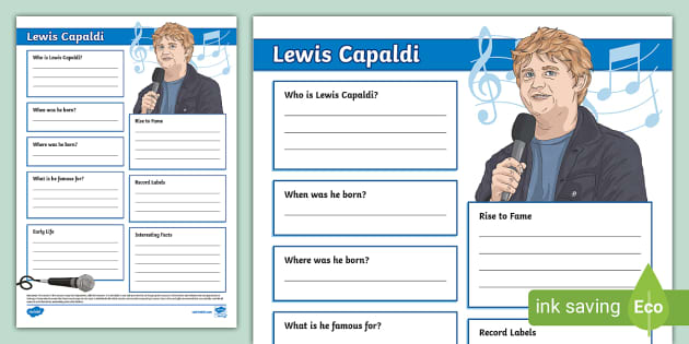 Lewis Capaldi Fact File Template Lehrer Gemacht