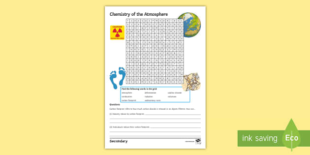 Chemistry Of The Atmosphere Word Search Teacher Made