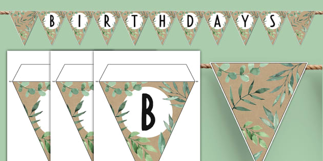 Botanical Themed Birthday Bunting Teacher Made Twinkl