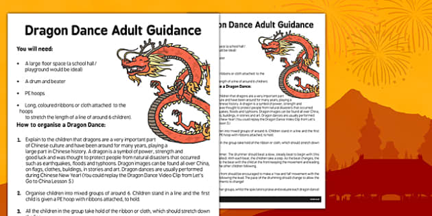 Dragon Dance Adult Guidance Sheet Teacher Made Twinkl