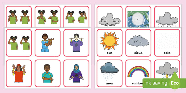 Auslan Weather Matching Cards Professor Feito Twinkl