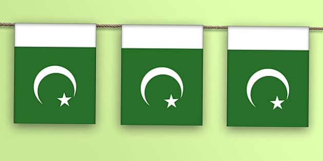 Pakistan Flag Display Bunting Hecho Por Educadores