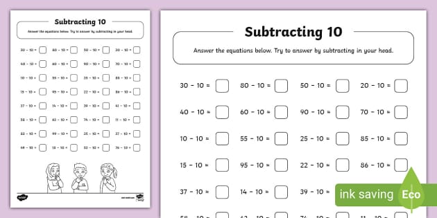 Subtracting Activity Sheet Subtracting Twinkl