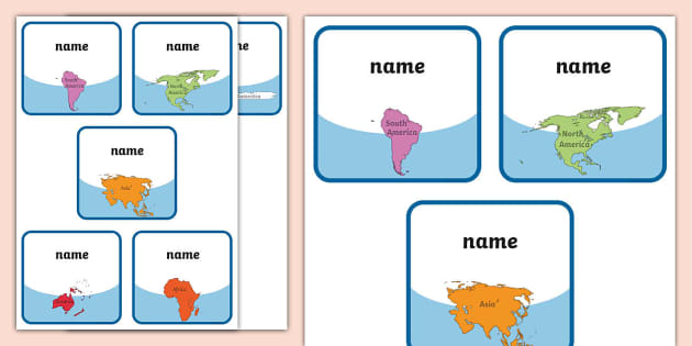 Continents Peg Labels Lehrer Gemacht Twinkl