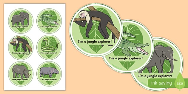 African Jungle Explorers Role Play Badges Lehrer Gemacht