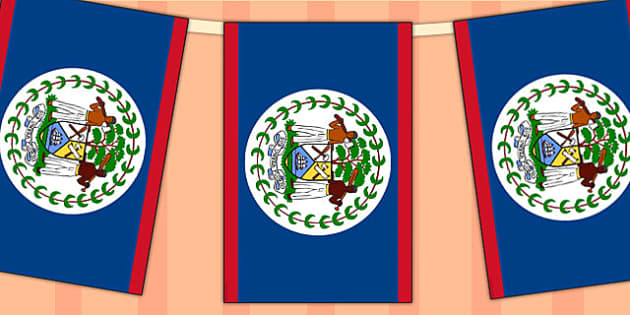 Belize Flag Display Bunting Teacher Made Twinkl