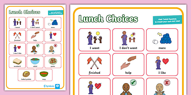 Twinkl Symbols Lunch Choices Aac Mat Hecho Por Educadores