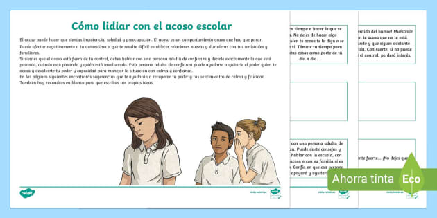 Ficha de actividad Cómo lidiar con el acoso escolar