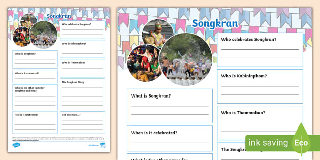 Songkran Fact File Template Profesor Hizo Twinkl