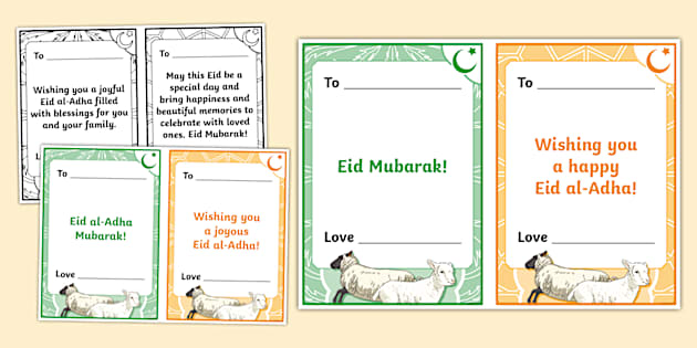 Eid Al Adha Greetings Card Insert Portrait Lehrer Gemacht