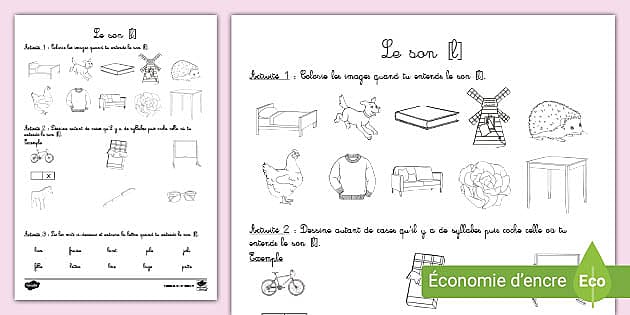 Feuille d activités Le son L Hecho por educadores