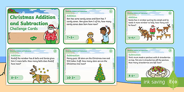 Christmas Word Problem Cards Teacher Made Twinkl