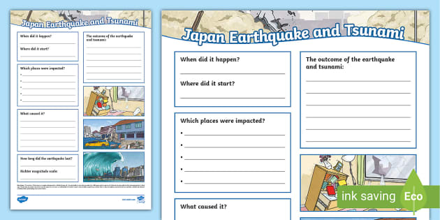 Japan Tsunami Fact File Template Tsunami And Earthquake