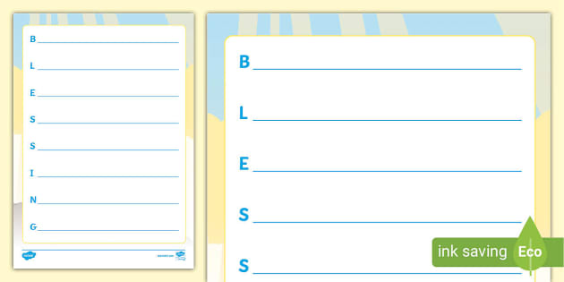 Blessing Acrostic Poem Template Teacher Made Twinkl