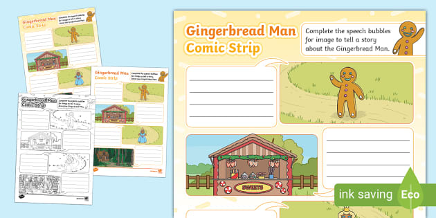 Gingerbread Man Comic Template Teacher Made Twinkl