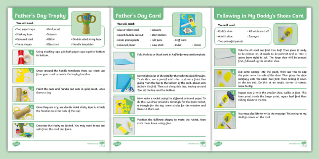 Father S Day Craft Activity Pack Nauczyciel Wykona