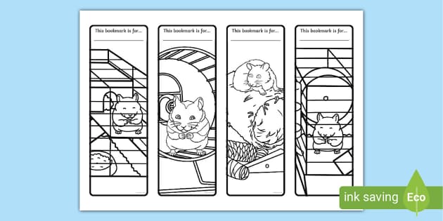 Free Hamster Bookmarks To Colour Hecho Por Educadores