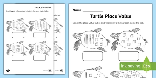 FREE Turtle Place Value Activity Sheet Teacher Made