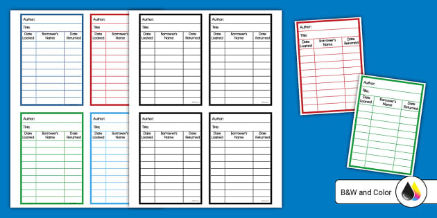 Library Dramatic Play Library Book Insert Cards Twinkl