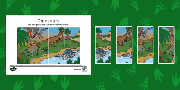 Dinosaurs Puzzle Strips Lehrer Gemacht Twinkl