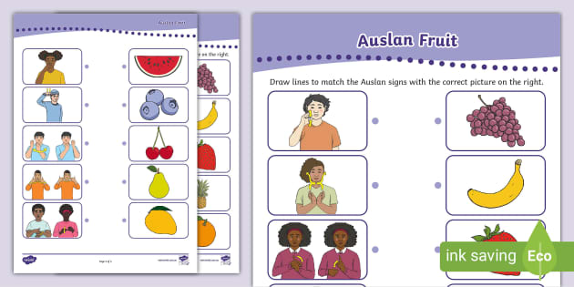 Auslan Fruit Matching Activity Professor Feito Twinkl