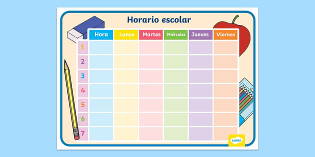 Horario Escolar Para Imprimir Creat De Profesori Twinkl