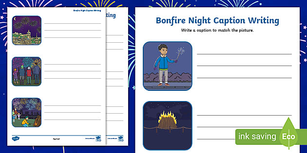 Bonfire Night Caption Writing Activity Professor Feito