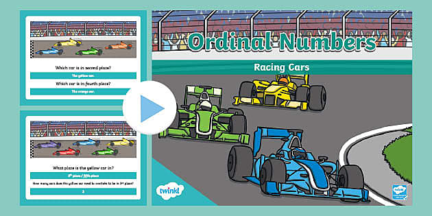 Ordinal Numbers Racing Car Powerpoint Maths Twinkl