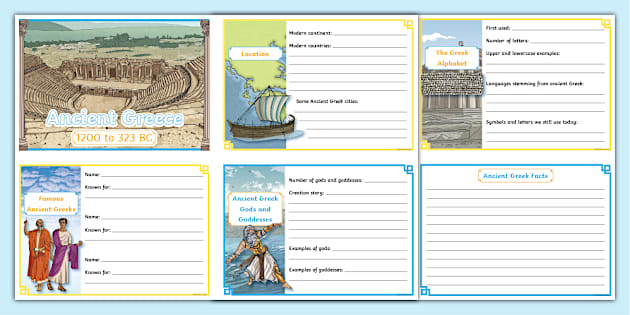 Ancient Greece Fact File Cards Template Twinkl