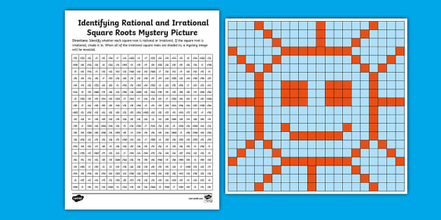 Eighth Grade Identifying Rational And Irrational Square Roots Mystery