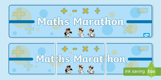 Maths Marathon Display Banner Teacher Made Twinkl