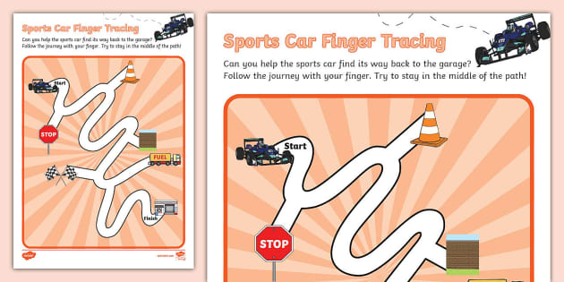 Sports Car Finger Tracing Activity Lehrer Gemacht Twinkl