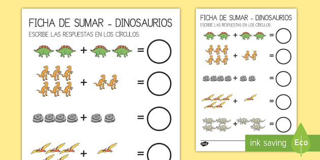 Ficha De Sumas Los Dinosaurios Hecho Por Educadores The Best Porn Website