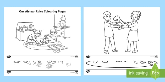 Our Aistear Playtime Rules Colouring Pages Teacher Made