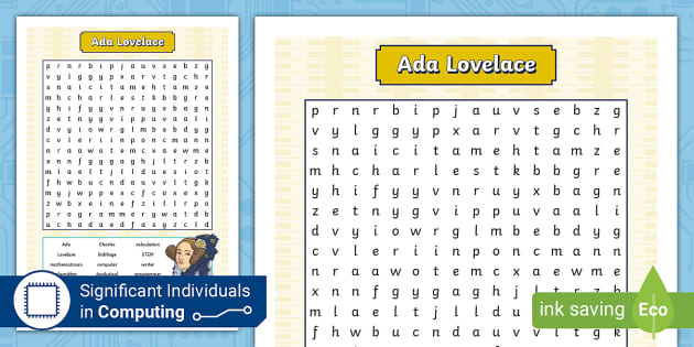 KS2 Ada Lovelace Word Search L Enseignant A Fait