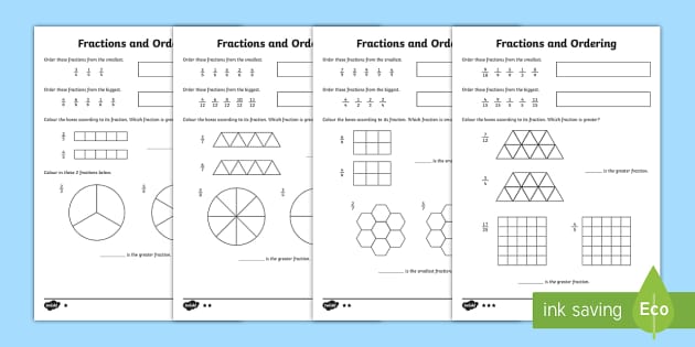 Ordering Fractions Worksheet Professor Feito Twinkl