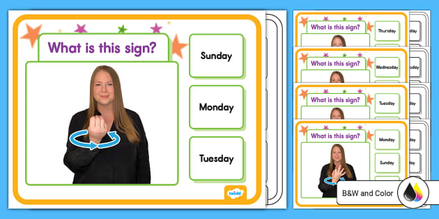 Asl Days Of The Week Question Cards Hecho Por Educadores