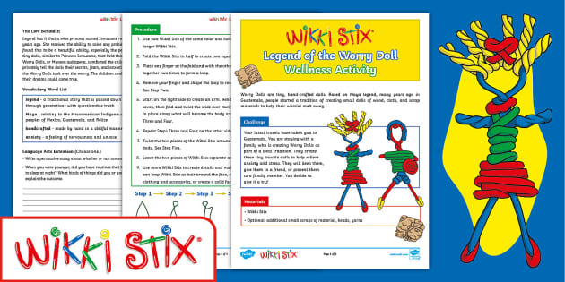 Free Wikki Stix Legend Of The Worry Doll Wellness Activity Twinkl