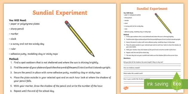 Sundial Science Experiment L Insegnante Ha Fatto Twinkl