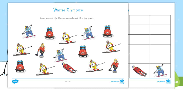 Winter Olympics Count And Graph Worksheet Worksheet