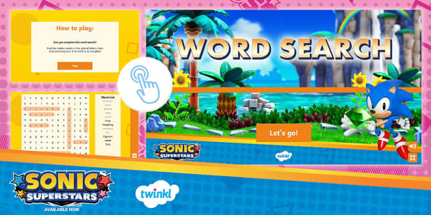 FREE Sonic Interactive Word Search Lehrer Gemacht